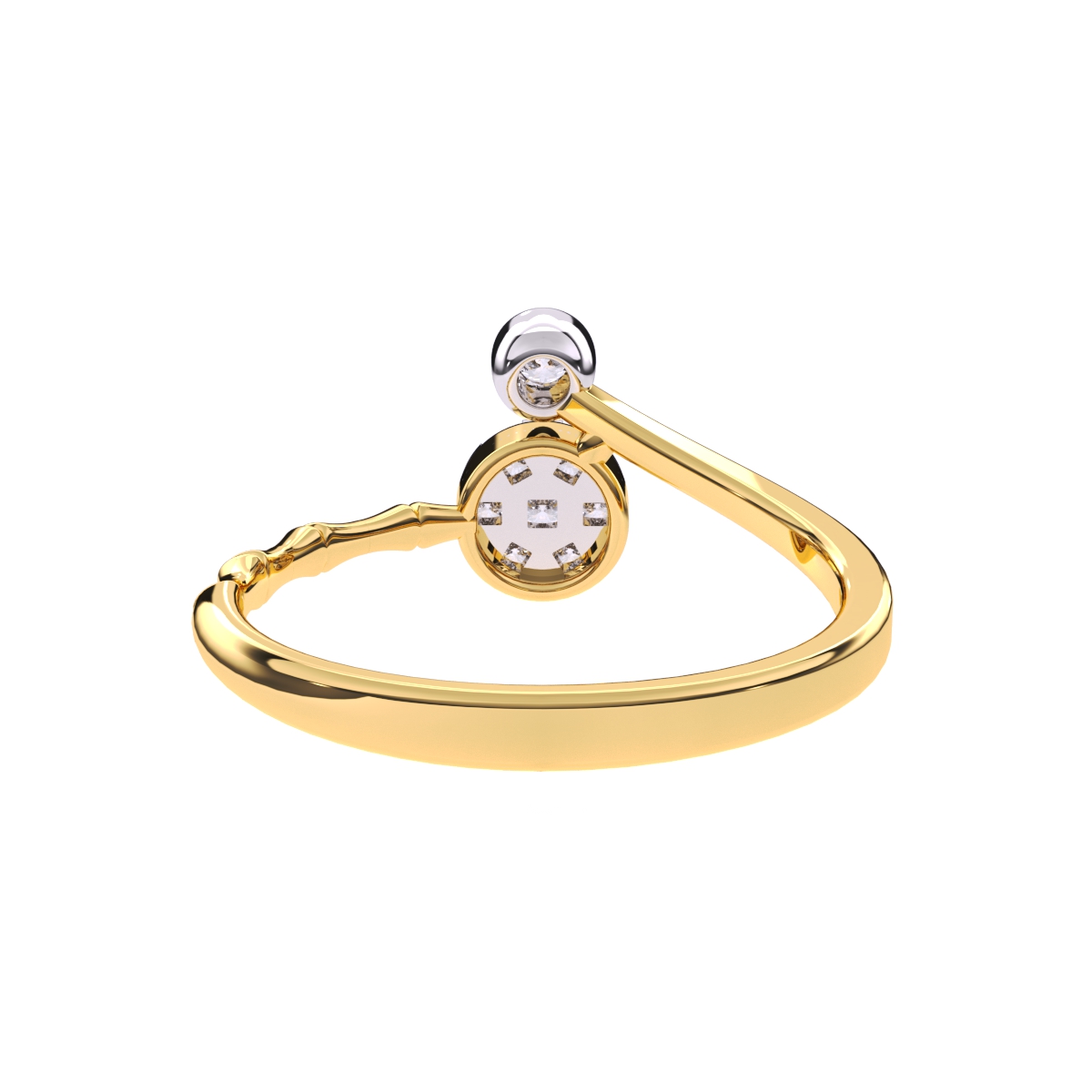 Charming Bypass Diamond Bamboo Ring